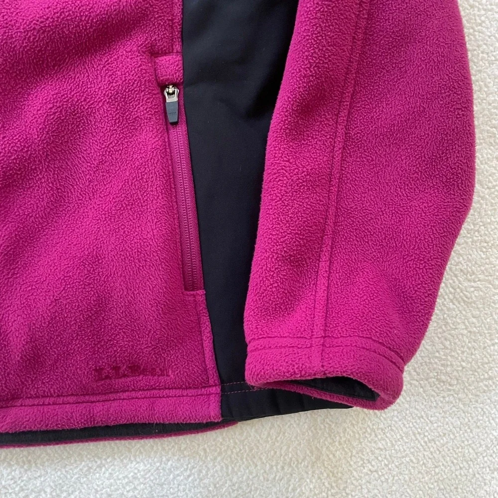 LL Bean‎ Womens Small Fleece Jacket Pink Polartec Full Zip Mock Neck 0FJW2